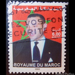 Maroc 01318B roi Hassan II 6.00d de 2002