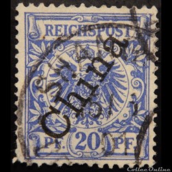 Allemagne Chine 0004I Aigle avec la couronne impériale 20pf de 1898