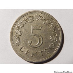 Malte, 5 cents de 1976