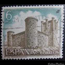Espagne 01588 château de Torrelobaton 6Ptas de 1969