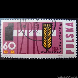 Pologne 01359 marteau et blé 60Gr de 1964