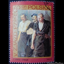 Pologne 01739 la grève de Stanislaw Lentz 60Gr de 1968