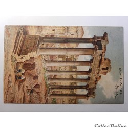 CPA d'Italie, le Temple de Saturne à Rome.
