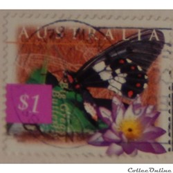 Australie 01590 papillon cressida cressida et nénuphar 1$ de 1997