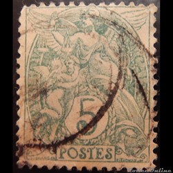 00111 Type Blanc 5c vert type II de 1900