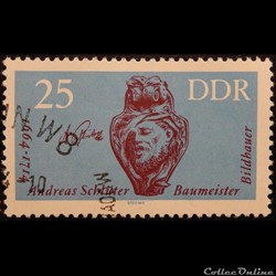 Allemagne RDA 00713 Andreas Schlüter 25pf de 1964