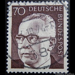 Allemagne RFA 00513 président Gustav Heinemann 70pf de 1971