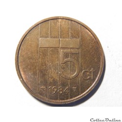 Pays-Bas, 5 cent de 1984