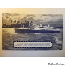 CPA de Hawaii, le Malolo, paquebot de croisière à Honolulu.
