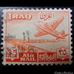 Irak PA0006 avion et pont Faisal II 35Fils de 1949