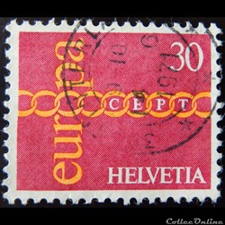 Suisse 00882 Fraternité et coopération symbolisée par une chaîne 30cts de 1971