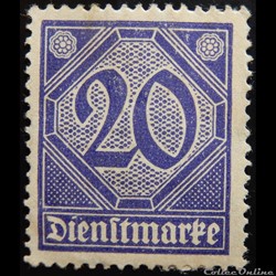 Allemagne Reich S0020 chiffre 20pf de 1920