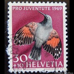 Suisse 00848 Tichodrome Echelette 30+10cts de 1969