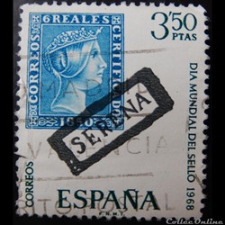 Espagne 01522 journée mondiale du timbre 3.50Ptas de 1968