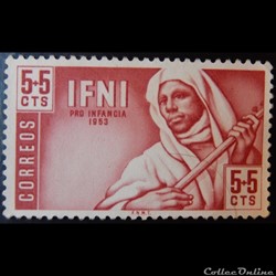 IFNI 00069 musicien 5+5cts de 1953