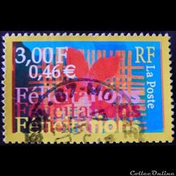 03308 Félicitations 3 F - 0,46 € de 2000