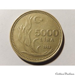 5000 lira de 1992