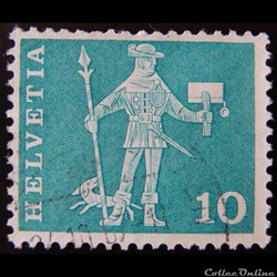 Suisse 00644 Messager de Schwyz 10cts de 1960