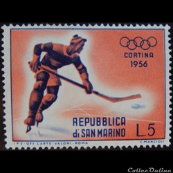 Saint-Marin 00406 JO hockey sur glace 5L de 1955