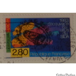 02878 1983, découverte du virus du sida 2F80 de 1994