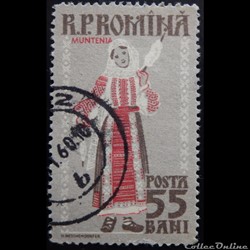 Roumanie 01601 Costume folklorique de Muntenia 55 Bani de 1958