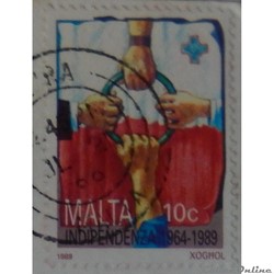 Malte 00791 Mains des travailleurs, anneau et drapeau national 10c de 1989