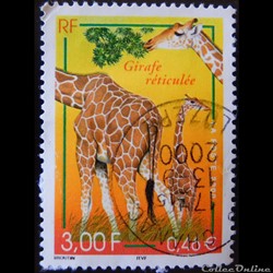 03333 faune et flore Girafe réticulée 3F - 0.46€