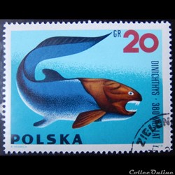 Pologne 01506 poisson préhistorique 20Gr de 1966