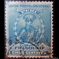 Pérou 00110 Francisco Pizarro 5c de 1896