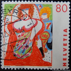 Suisse 01436 Lilas Goergens d'Aloïse Corbaz 80cts de 1993