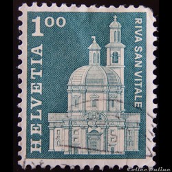 Suisse 00821 Eglise Santa Croce, Riva san Vitale 1.00F de 1968