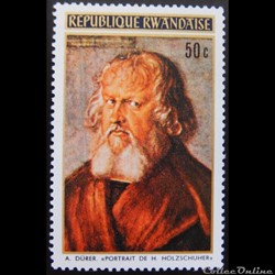 Rwanda 00432 peinture de Albert Dürer 50c de 1971