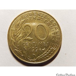 20 centimes Marianne 1994 "abeille"