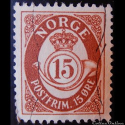 Norvège 00051 chiffre 15ore de 1908