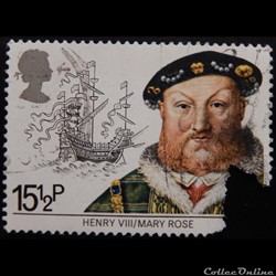 Royaume-Uni 01047 Henri VIII et la Marie Rose 15 1/2p de 1982