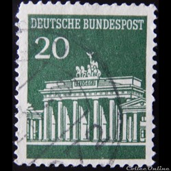 Allemagne RFA 00369 porte de Brandenburg, Berlin 20pf de 1966