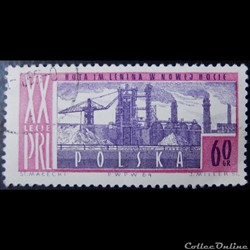 Pologne 01363 usine métallurgique de Nowa Huta 60Gr de 1964