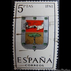 Espagne 01212 armoiries de IFNI 5Ptas de 1964