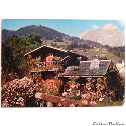 CP Paysage, montagne, chalets fleuris