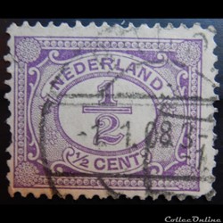 Pays-Bas 00065 chiffre 1/2c de 1899