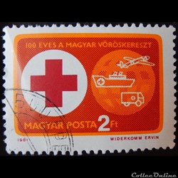 Hongrie 02762 croix rouge Hongroise 2ft de 1981