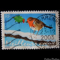 03621 Meilleurs voeux Le rouge-gorge, 0.50€ de 2003