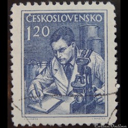 Tchécoslovaquie 00760 scientifique 1.20 Kcs de 1954