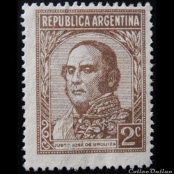 Argentine 00365 général Justo José de Urquiza 2c de 1935
