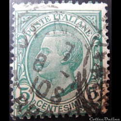 Italie 00076 roi Vittorio Emanuele III 5c de 1906