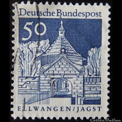 Allemagne RFA 00394 porte du château d'Ellwangen, Jagst 50pf de 1967