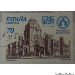 Espagne 03271 université de Valence 70Ptas de 2000