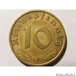 Allemagne, 10 reichspfennig de 1937