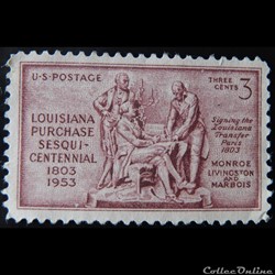 Etats Unis 00571 Monroe, Livingston et Marbois 3c de 1953