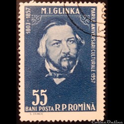 Roumanie 01576 Mikhail Ivanovitch Glinka, musicien 55 Bani de 1958